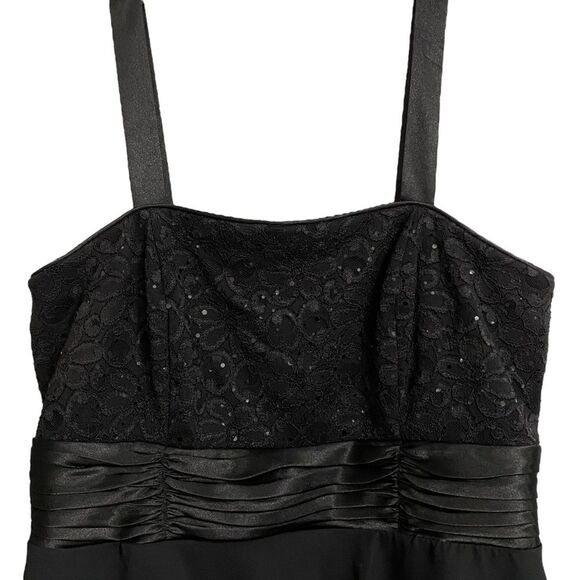 Dressbarn Collection Tiered Cocktail Dress Women's Size 16 Black Lace Whimsigoth - Picture 5 of 16